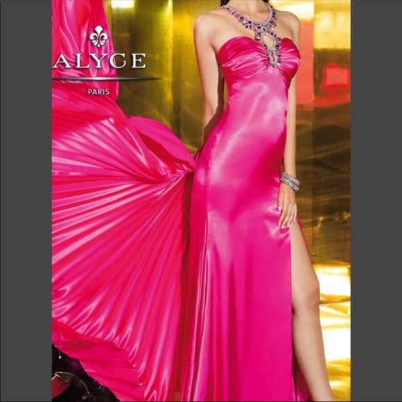 ALYCE PARIS Pink Satin Prom & Pageant Dress - Picture 2 of 8